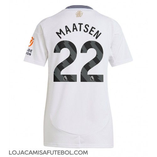 Camisa de Futebol Aston Villa Ian Maatsen #22 Equipamento Secundário Mulheres 2024-25 Manga Curta